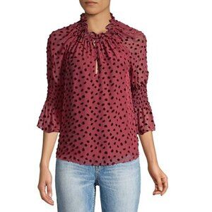 🎁 Rebecca Taylor Velvet Dot Blouse